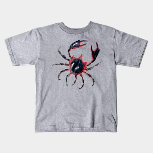 Watercolor Kelp Crab Kids T-Shirt by paintedpansy